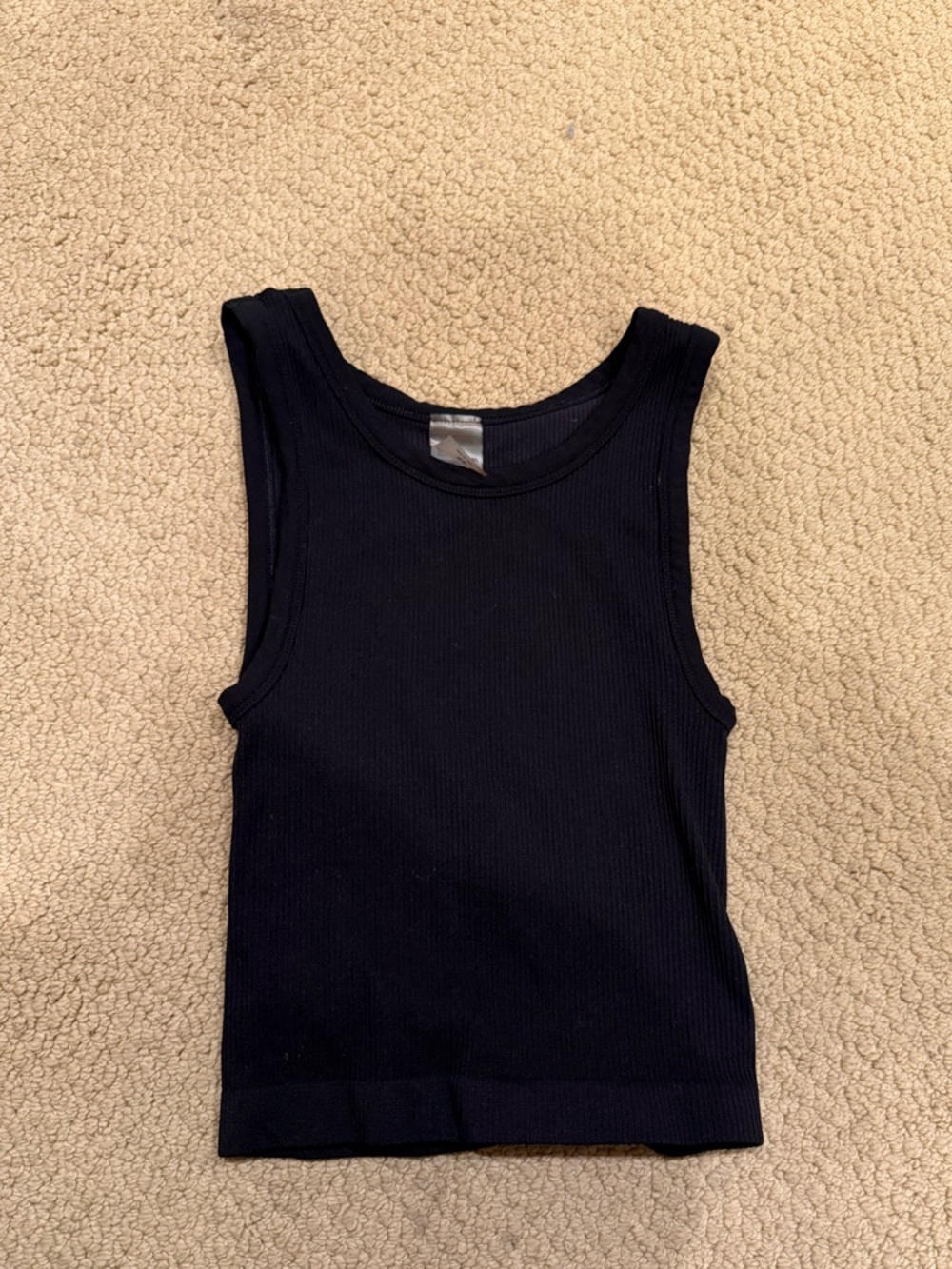 Sunday Best Black Ribbed Tank Top